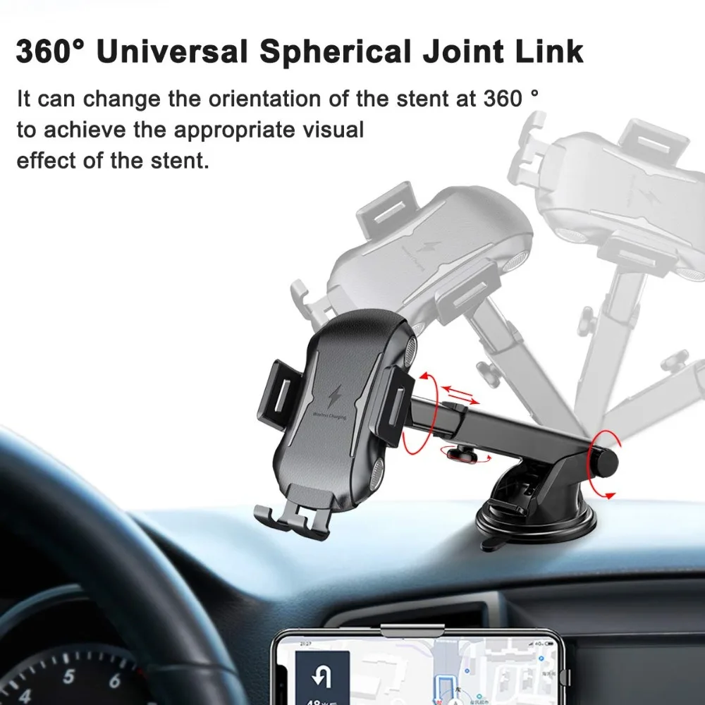 Беспроводное Автомобильное зарядное устройство FDGAO с автоматическим зажимом 10