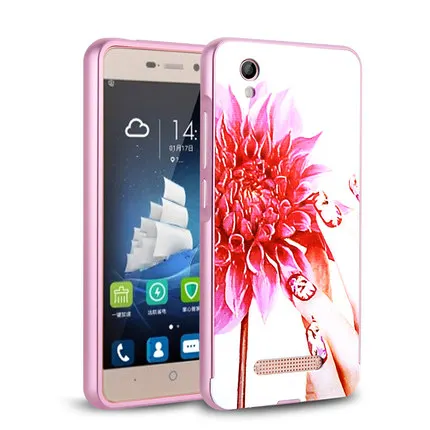 Flower Чехол для zte Blade X3 с металлической алюминиевой рамкой, зеркальный акриловый чехол для zte Blade X3 D2 t620, защитный чехол для мобильного телефона s 5,0" - Цвет: Flower