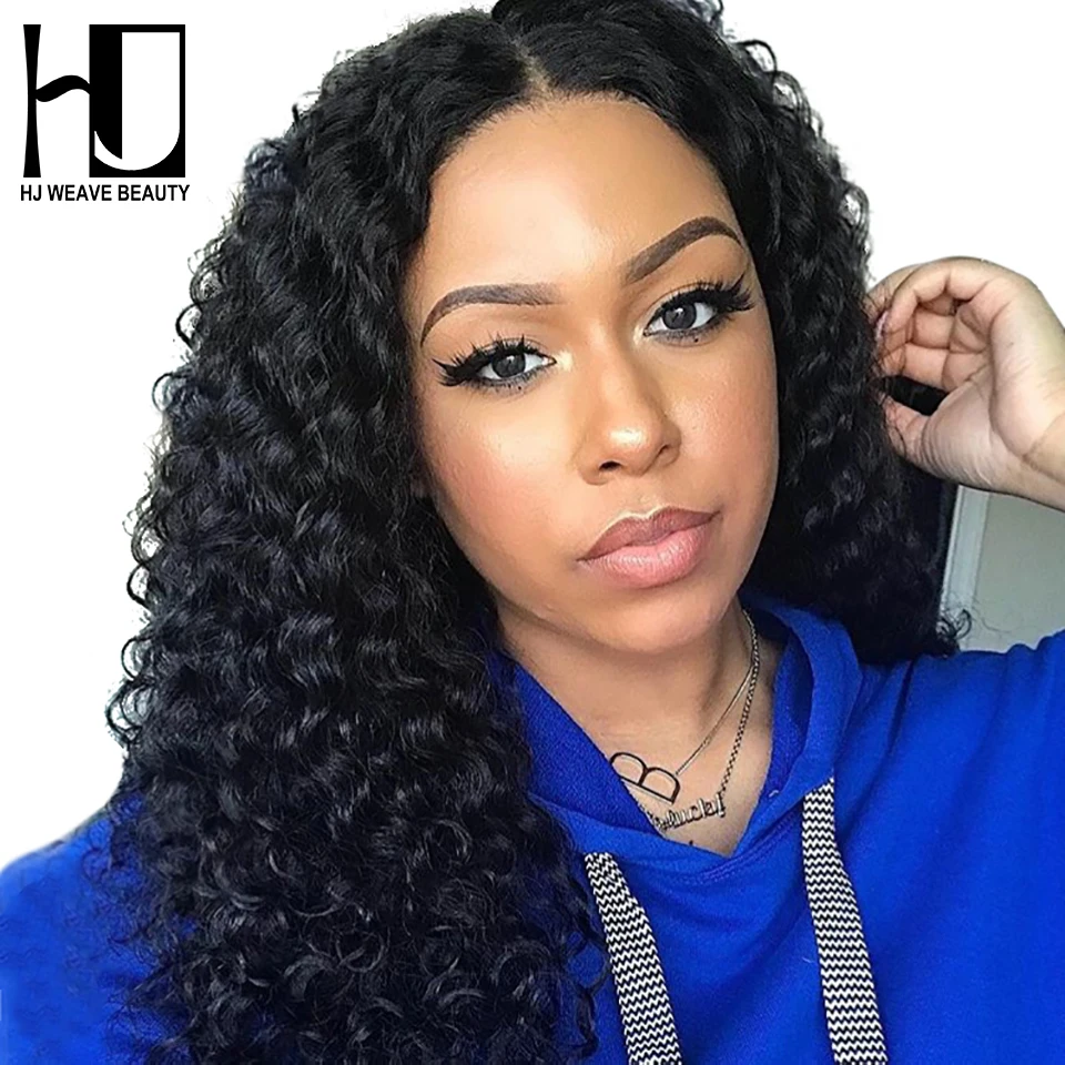 HJ WEAVE BEAUTY lace передние человеческие волосы парики глубокая волна индийские