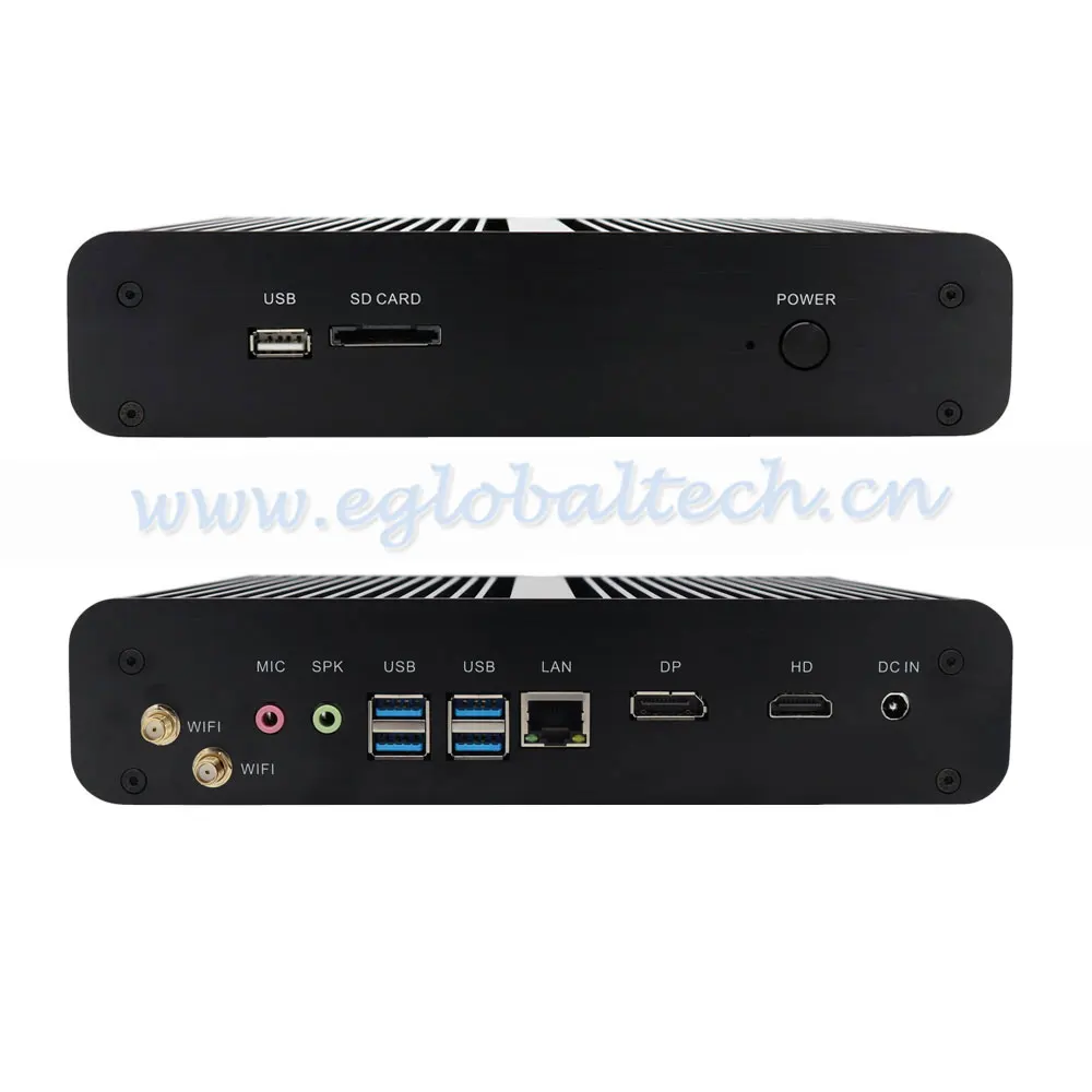 Процессор EGlobal fanless Mini PC Windows 10 Pro Quad Core i7 8550U DDR4 Ram Kaby Lake Мини компьютер HTPC DP + HDMI |