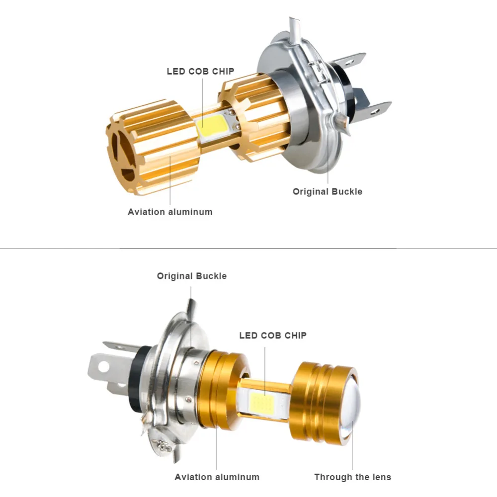 Фары для мотоцикла H6 BA20D P15D H4 светодиодный Hi Lo beam Moto фонарь комплект ламп
