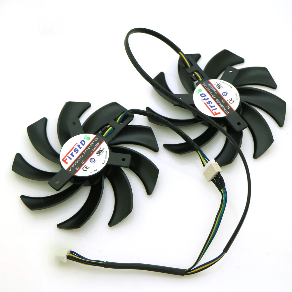 Вентилятор FD7010H12S 2 шт./лот 12 В 0 35a 4pin 85 мм VGA для видеокарт Sapphire вентилятор