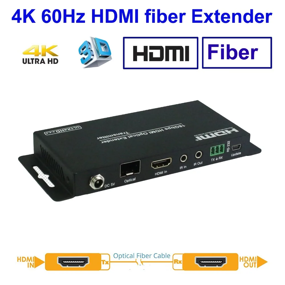 PUZHIJIE Ultra HD 4K2K60Hz волоконный удлинитель HDMI по оптическому волокну с ИК RS232 поддержка