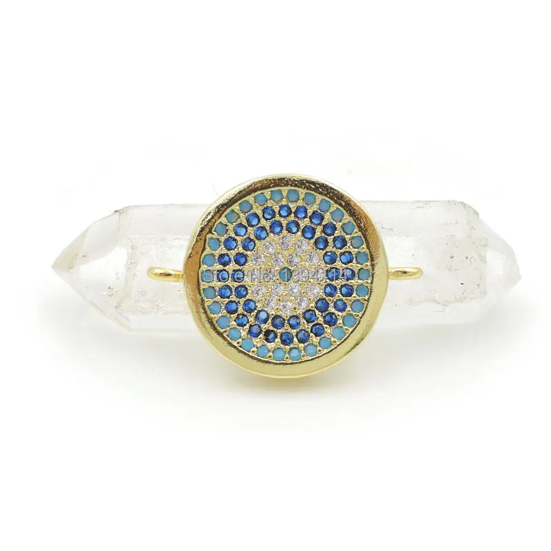 20*15*3 мм Micro Pave Kallaite синий и прозрачный вогнутый круглый разъем CZ подходит для