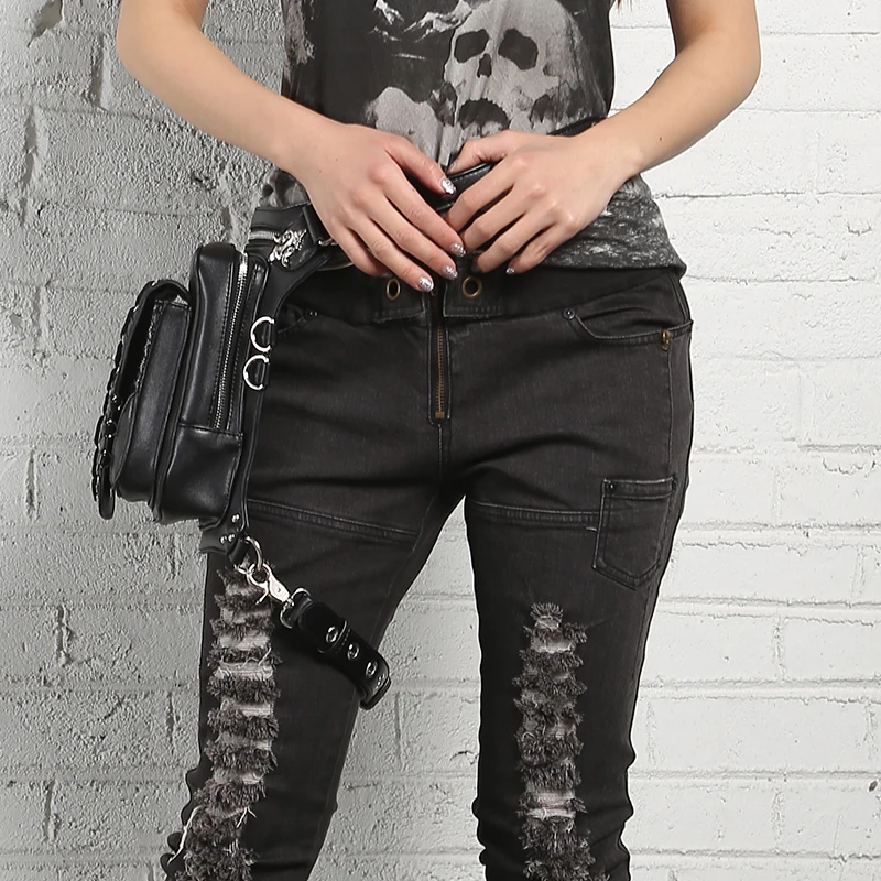 Сумка мессенджер из искусственной кожи с заклепками для мужчин и женщин ног на