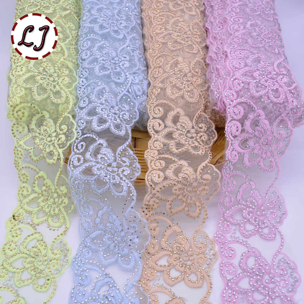 Новая мода 1 ярд 80 мм Стразы горячее сверление цветочное украшение кружевная