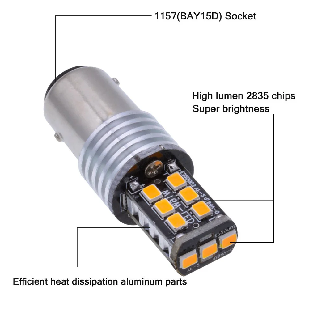 2 шт. 1157 BAY15D 15 SMD 2835 Светодиодный CANBUS без ошибок стоп Обратный свет авто