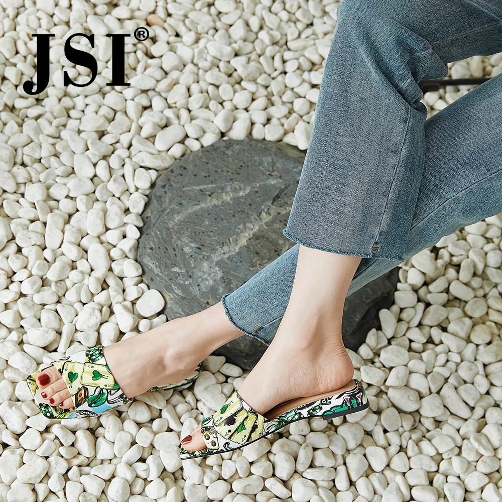 JSI/Новинка Модные качественные женские туфли из коровьей кожи без застежки Сезон