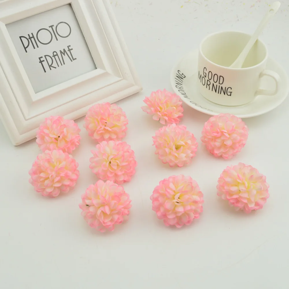 pink white 200 шт. Искусственные цветы дешевые 5 см шелка Хризантема heads Главная Свадебные украшения стены венок для сада сделать дверь поддельные - Цвет: pink white