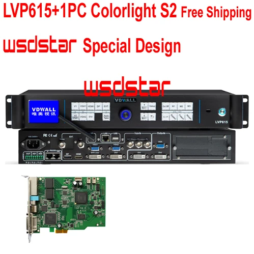 VDWALL LVP615 + 1 шт. S2 входы: Видео/YPbPr/VGA/DVI/HDMI/DP 2304*1152 WIFI управление P1 P3 P4 P6 P8 светодиодный