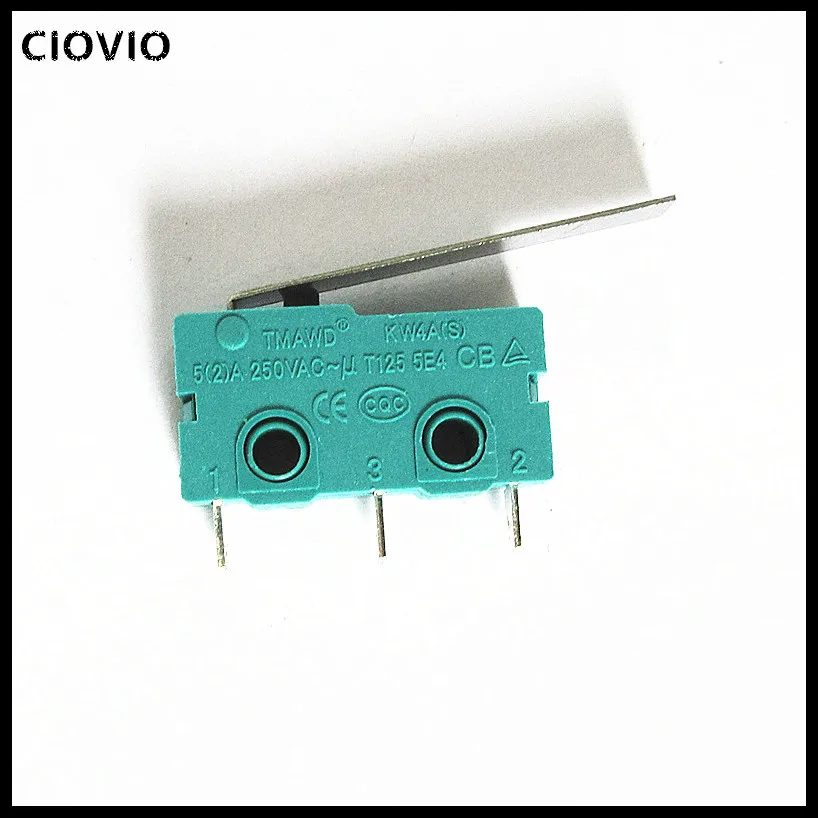 CIOVIO 50 шт. 5A 250 в микро переключатель KW12 C длина ручки 28 мм 3 контактный концевой