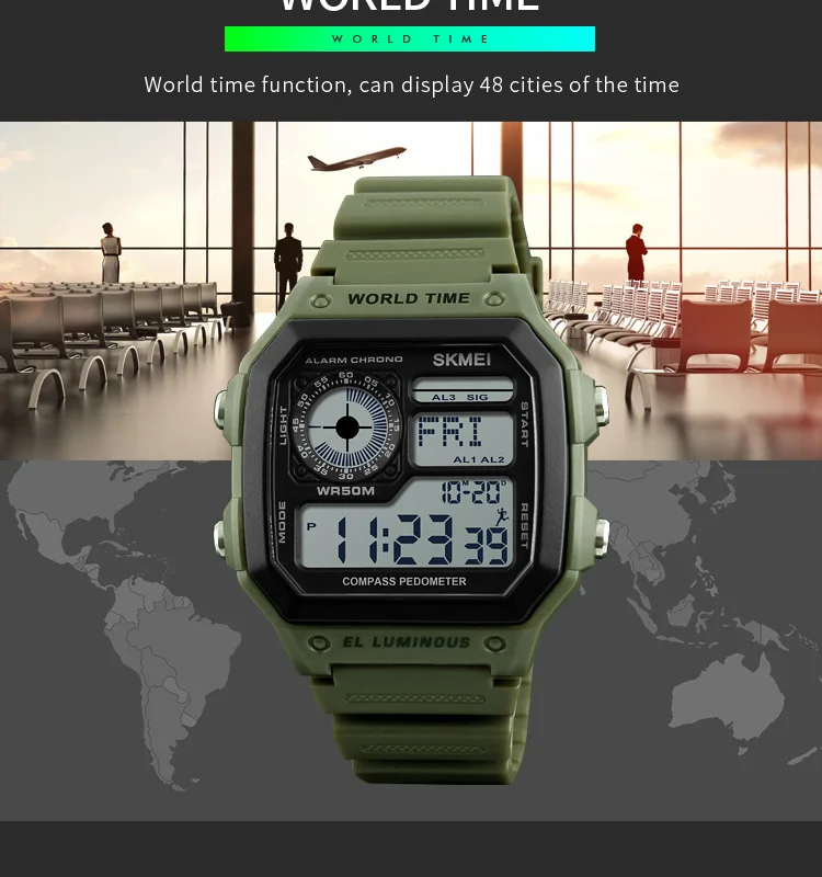 Compass Countdown SKMEI Sports Watches Mens Watches Top Brand Luxury Men Wrist Watch Waterproof Electronic Digital Male Watch