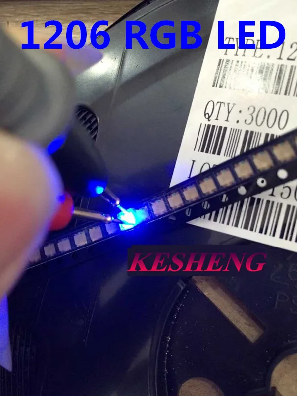 100 шт./1206 (3227) Общий Анод RGB SMD LED Bead трехцветный красный зеленый синий ультра яркий
