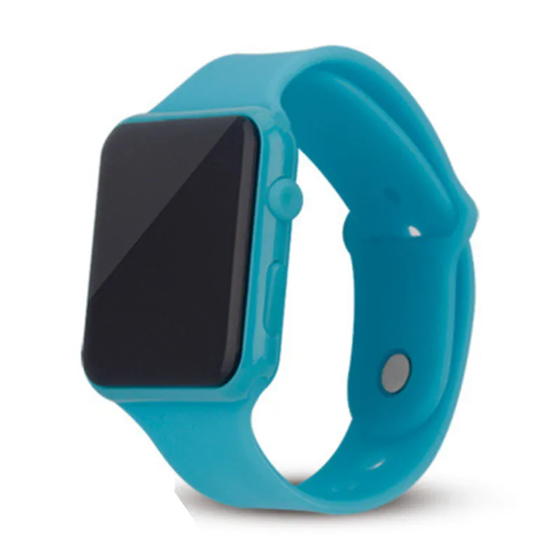 Light Blue Детские часы, светодиодный, цифровые часы, новинка, стильный силиконовый ремешок для часов, квадратные спортивные электронные часы, Прямая поставка - Цвет: Light Blue