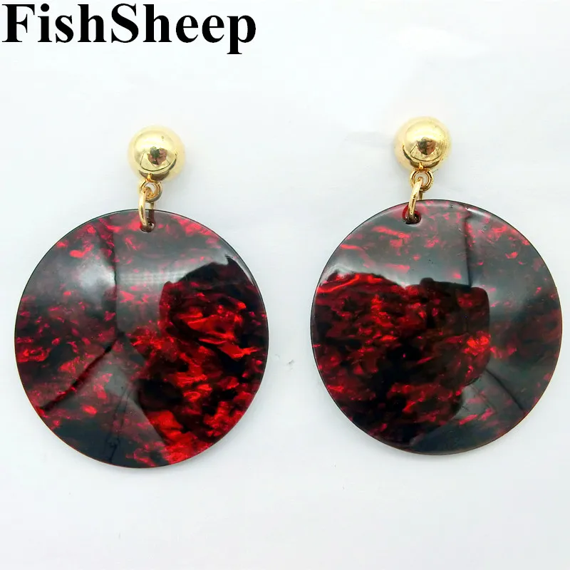 FishSheep новые большие круглые акриловые Висячие серьги для женщин геометрические