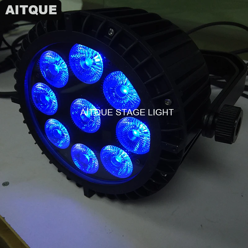 Водонепроницаемый прожсветильник Тор Dj 9x10w rgbw 4 в 1 dmx par ip65 dmx512 led светильник 2