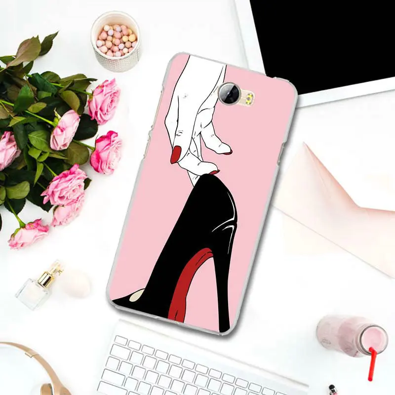 Pop Woman High Heel Shoe Art Soft Silicon Phone Case for Huawei P8 P9 P10 P20 P30 Mate 10 Lite Pro Y3 Y5 Y6 II Honor 7 Smart | Мобильные