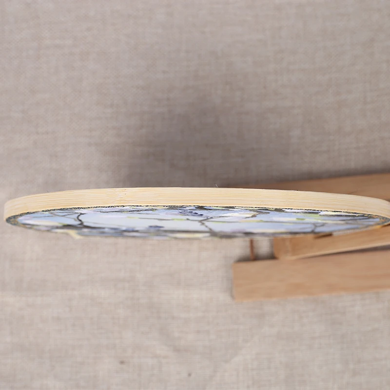 Натуральный шелк вентилятор украшения ручной работы двойной вышивка цветок