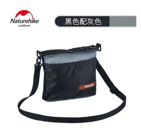 Black light gray NatureHike ультра-светильник мини-сумка 20D водонепроницаемая сумка для мужчин и женщин лаконичный дизайн наружная сумка на одно плечо - Цвет: Black light gray