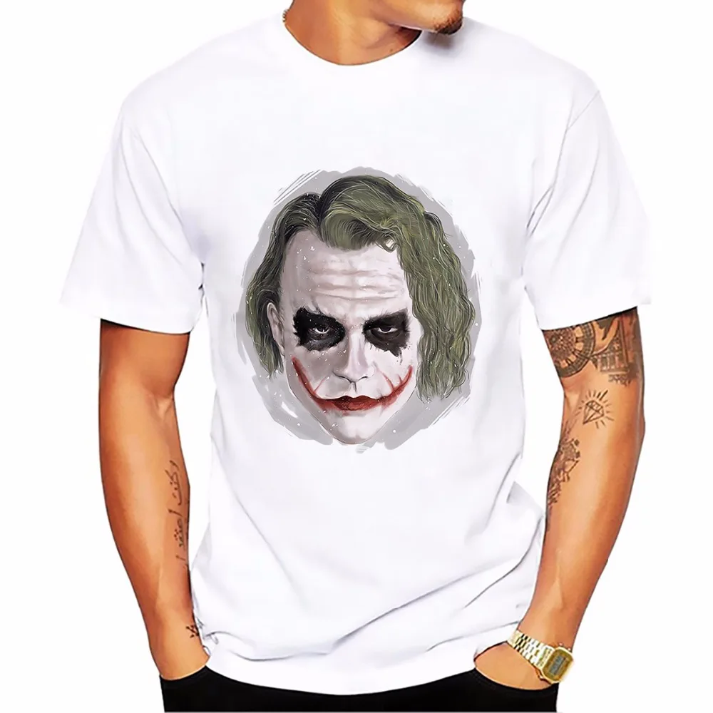Salute Heath Ledger Most classic Joker Футболка белая Повседневная футболка из дышащей ткани