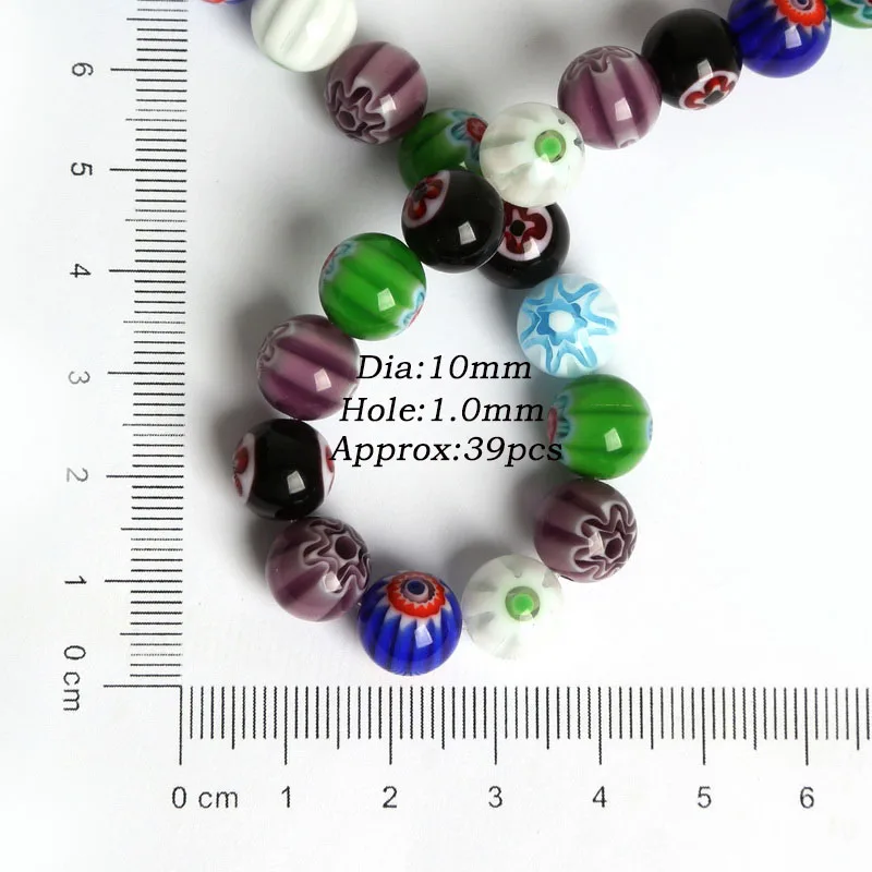 Бусины миллефиори в полоску стеклянные бусины для изготовления ювелирных