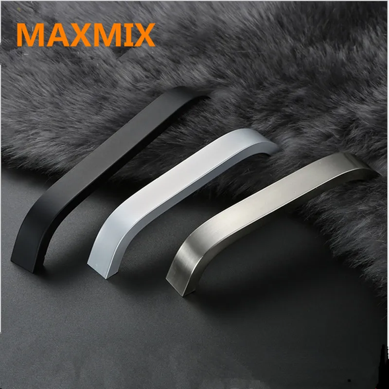MAXMIX 5 шт. ручки и для кухонного шкафа черная серебряная ручка мебели выдвижной