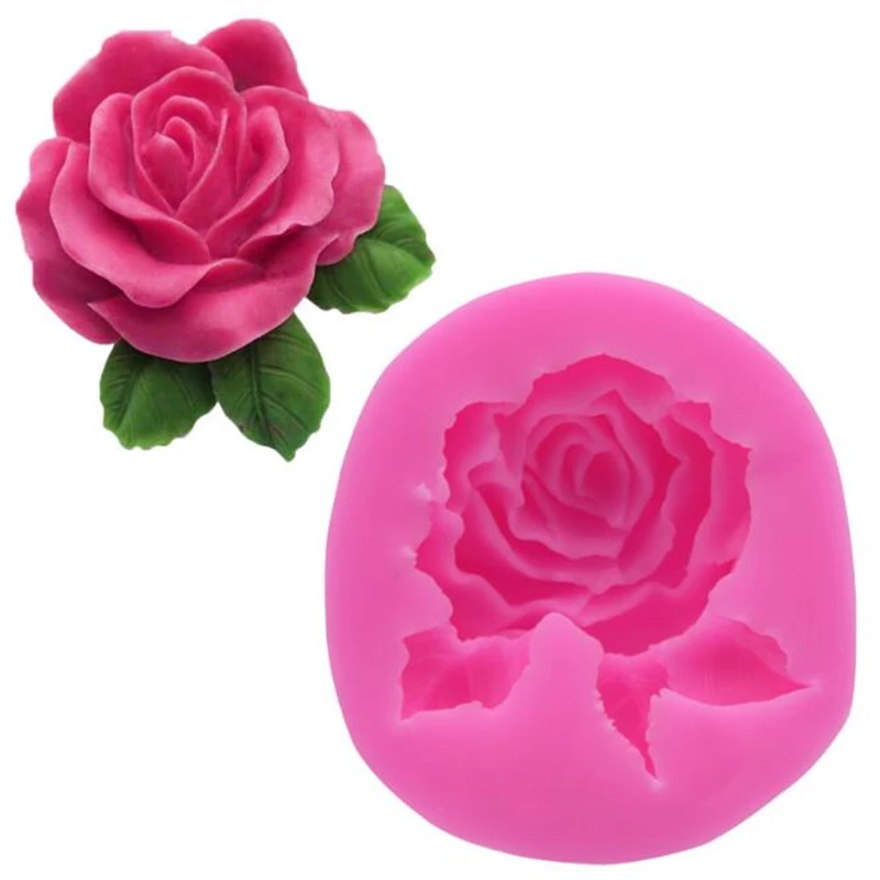 Новый креативный силиконовый 3D DIY большой цветок розы помадка для торта