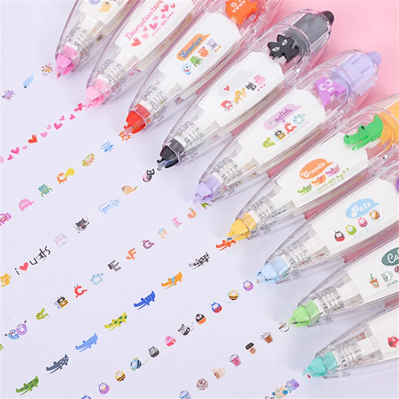 Kawaii Животные Сова собака пресс тип декоративная Корректирующая лента дневник канцелярские наклейки для скрапбукинга Сделай Сам школьные офисные принадлежности - Цвет: Heart