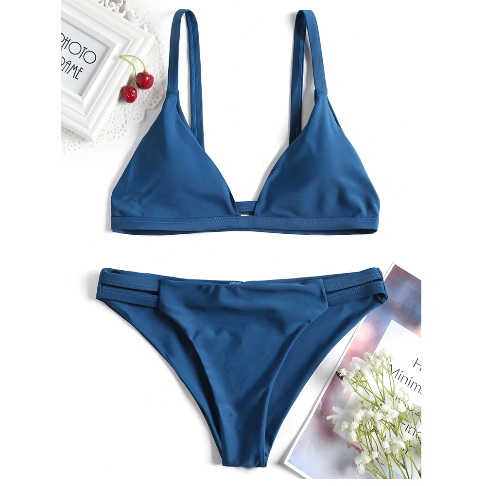 ZAFUL 2019 Cami лестница с вырезами бикини Рюшами Набор Купальники женский купальник на