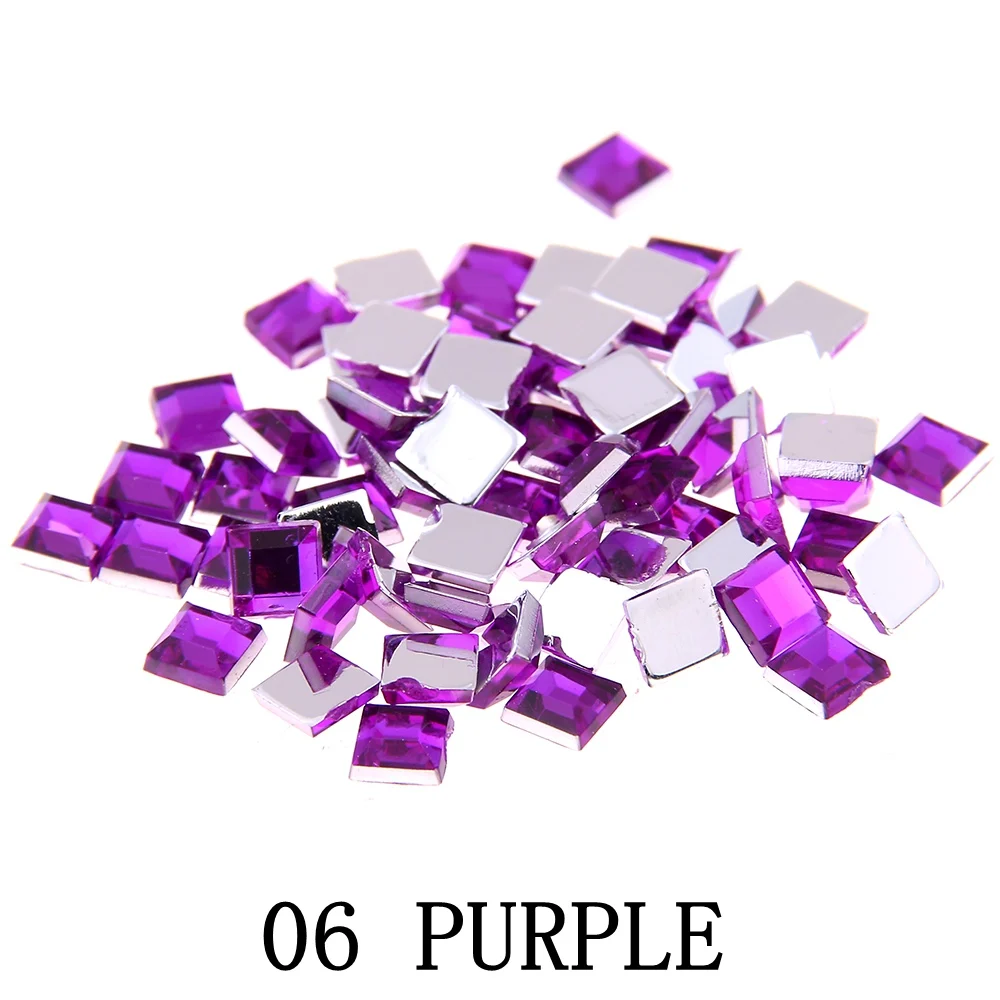 06 purple Стразы для ногтей с плоской задней стороной 2 мм 4 мм 6 мм смешанные размеры 4 г около 180 шт для рукоделия Скрапбукинг Сделай Сам одежда для украшения ногтей - Цвет: 06 purple