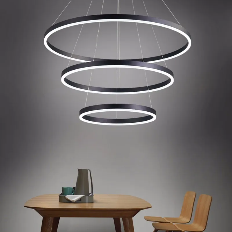 Белый/черный led открытый подвесные светильники для столовой спальня hanglamp