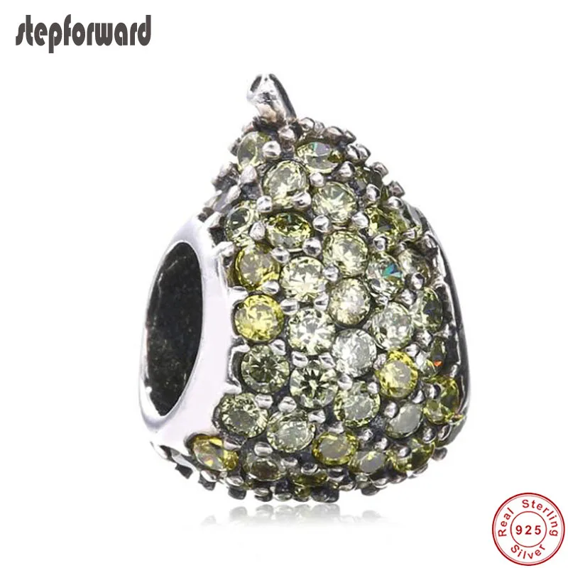 

Good Quality CZ Pave Silver Jewelry 925 Silver Pear Charm Fit European Famous Bracelet