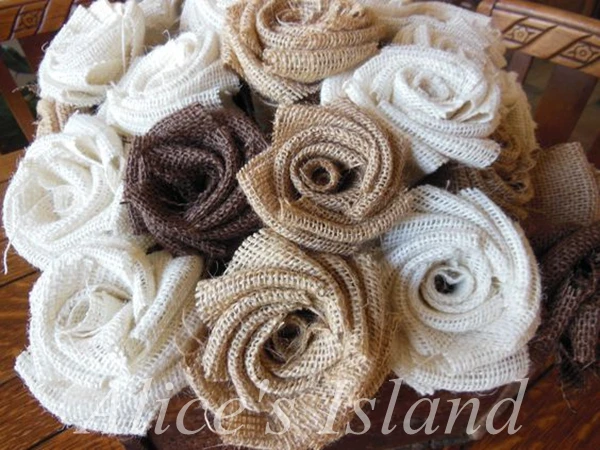 10 шт./лот 5 видов цветов ручная работа мешковина розы потертые роскошные цветы