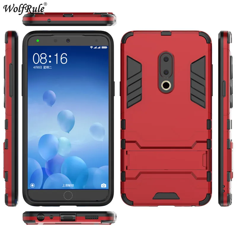 For Fitted Cases Meizu 15 Case WolfRule Silicone &amp PC Holder Bumper Housings Phone Cover Shell 5.46'' |