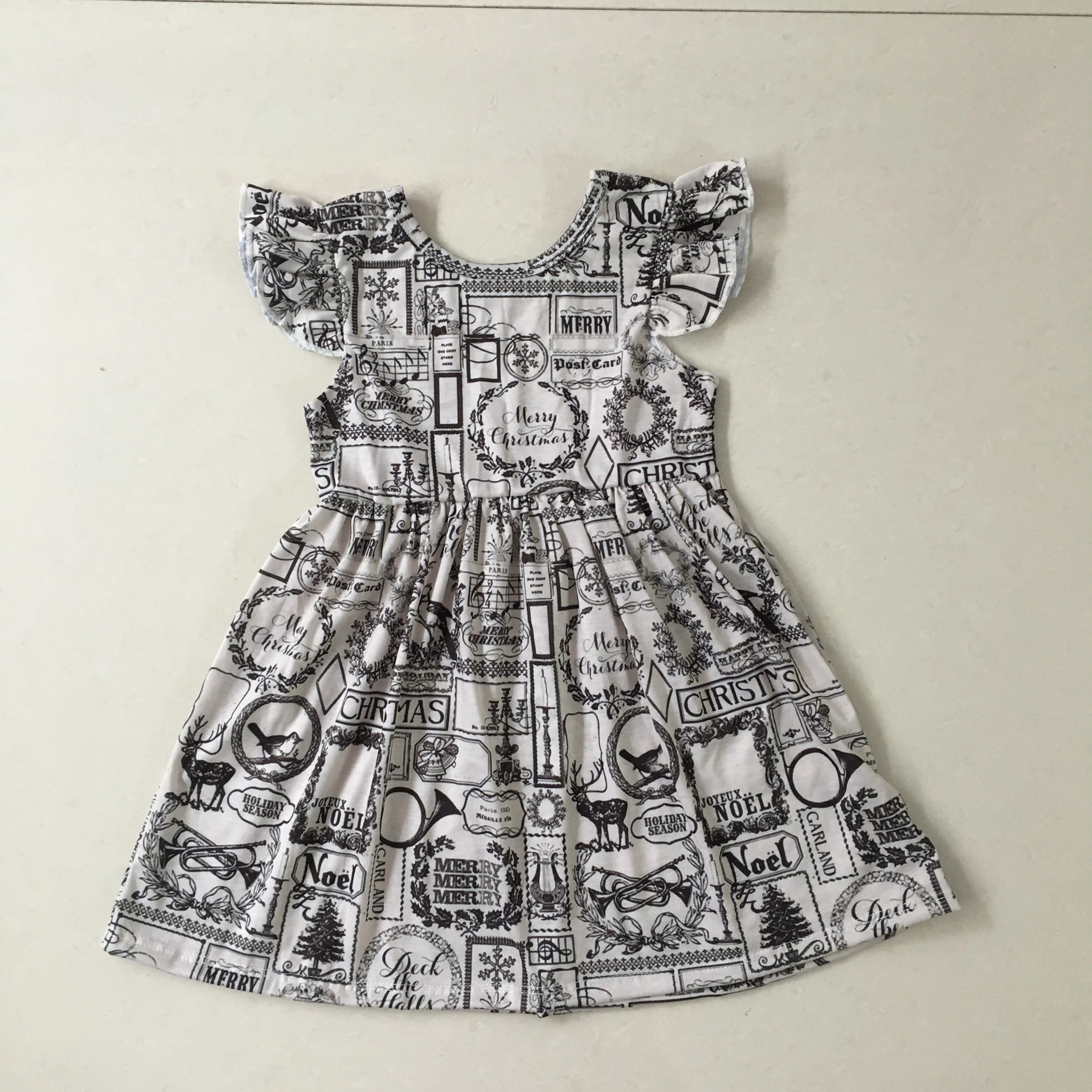 Puresun Wholesale High Quality Boutique Remake Cartoon Dress Fashion Flutter Sleeve Girl Summer Cotton Baby Girls | Детская одежда и
