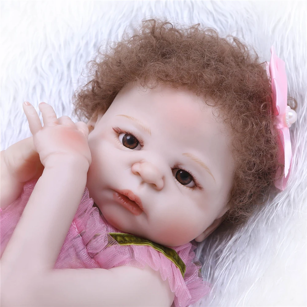 55 см Силиконовая Кукла Reborn игрушки с розовыми аксессуары для соски куклы