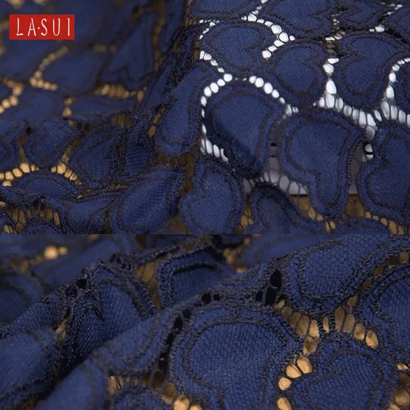 LASUI 4 цвета темно синий розовый узор сердца Кружевные Полые ткани женские Топы