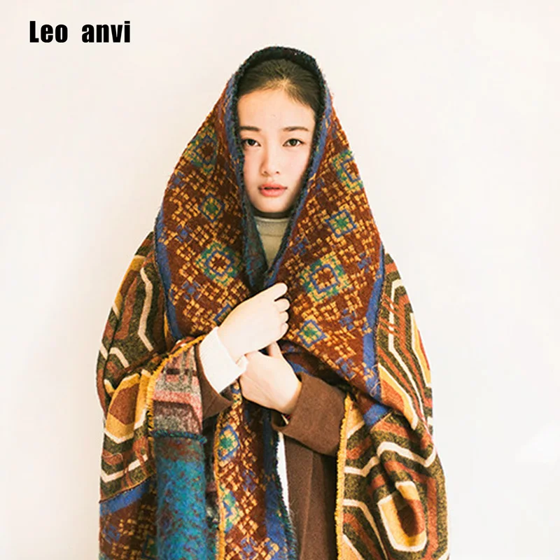 Leo anvi/теплое зимнее Брендовое дизайнерское Ретро бандана большой размер