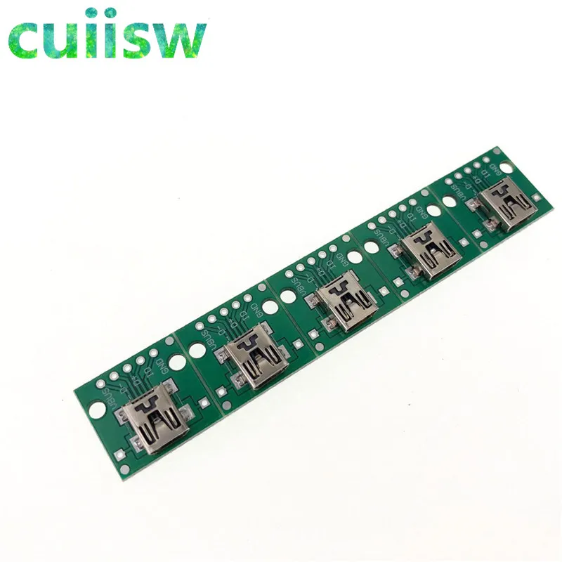 Cuiisw 10 шт мини USB для DIP адаптера 5pin гнездовой разъем конвертер печатной платы типа