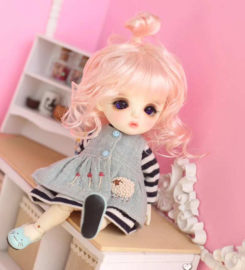 1/6 6-" Bjd парик мохер Sd милый вьющиеся волосы парик