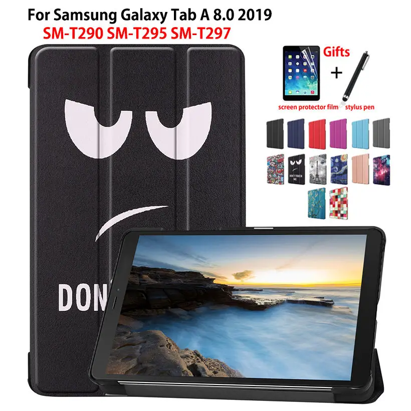 

Чехол для Samsung Galaxy Tab A 8,0 2019 SM-T290 SM-T295 T295 T297 чехол Funda тонкий магнитный складной Стенд корпус Капа + подарок