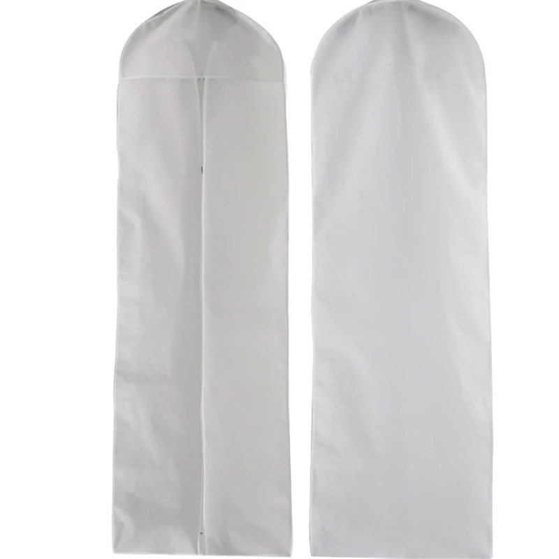 

White New 67inch 170 Breathable Wedding Gown Dress Garment Clothes Carry Cover Storage Protector Bags Showerproof Zipped Pocket