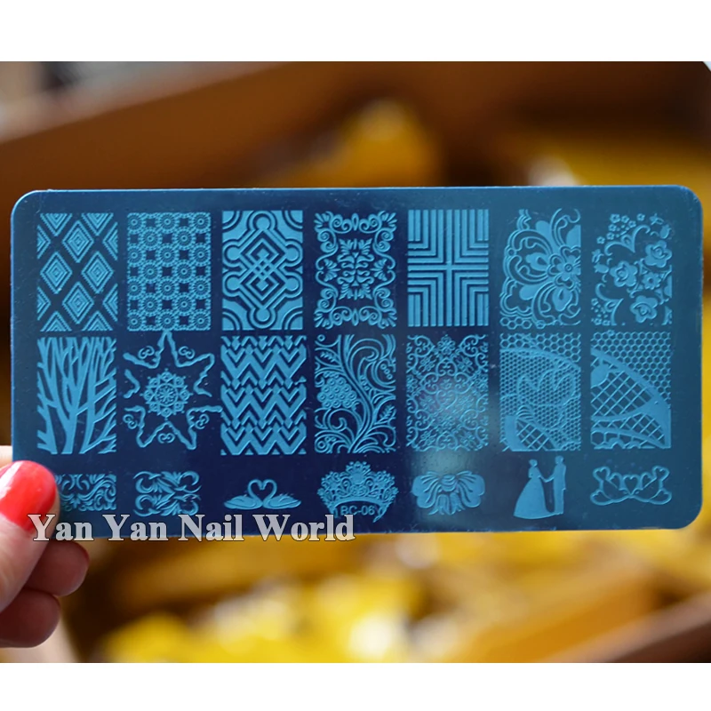 1 шт. черный цветок кружево пластины для стемпинга ногтей Нержавеющая сталь