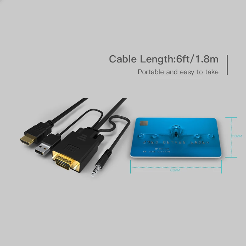 C-BOX VGA кабель HDMI 1080 P с USB Мощность 3 5 мм аудио-видео CE RoHS для портативных ПК ТВ