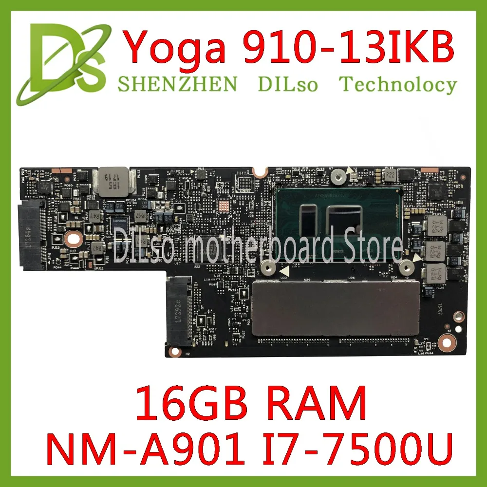 KEFU CYG50 NM-A901 материнская плата для lenovo YOGA 910-13IKB YOGA 910 Материнская плата для ноутбука I7-7500U процессор 16 Гб ОЗУ оригинальная протестированная