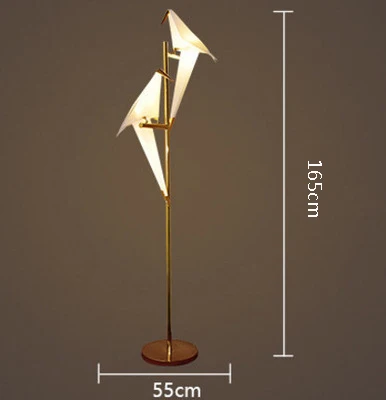 2 Light Floor lamp Креативный Золотой светодиодный дизайн с птицами люстры оригами металлическая бумага кран блеск avize современный салон люстра освещение Прямая поставка - Цвет абажура: 2 Light Floor lamp