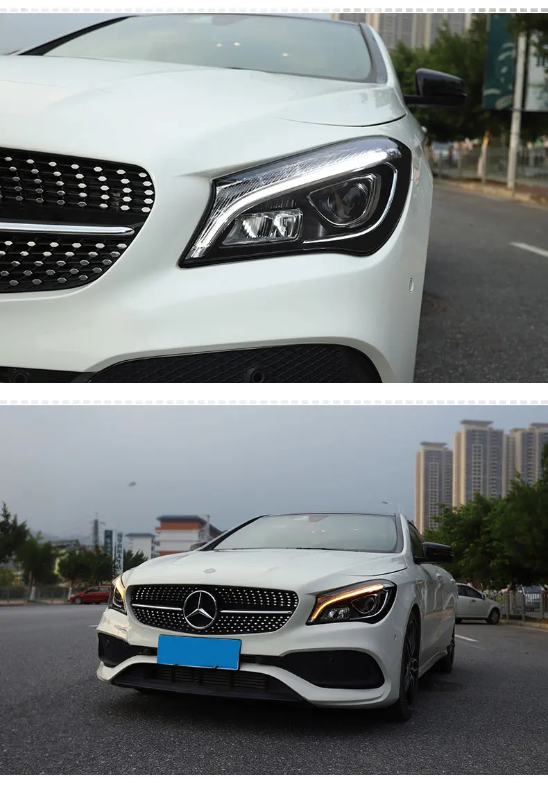Автомобильный Стайлинг Головной фонарь для Benz CLA- фары все светодиодный фары Дневные ходовые огни DRL Би-светодиодный объектив