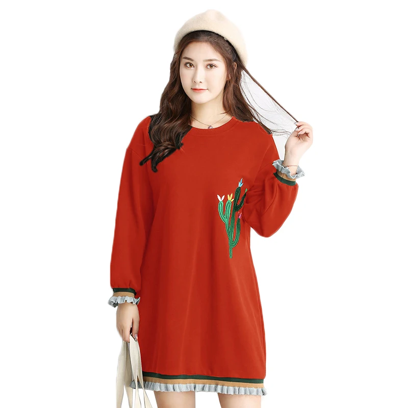 Большой Размер Женская одежда 2018 Весенняя мода Винтаж с рукавом бабочкой платье