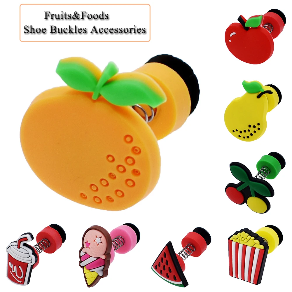 

1Pc Cute Fruits&Flowers PVC Shoe Charms Shoe Buckles Accessories Shoe Decoration for Croc JIBZ/ Wristbands kids Party Xmas Gift
