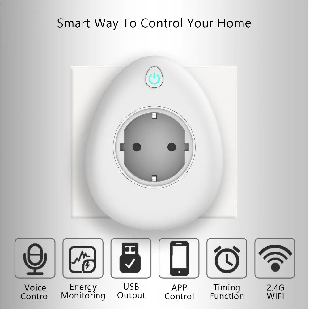 Wi Fi розетка с бесплатным подарком зарядный кабель Smart plug16A США ЕС Великобритания